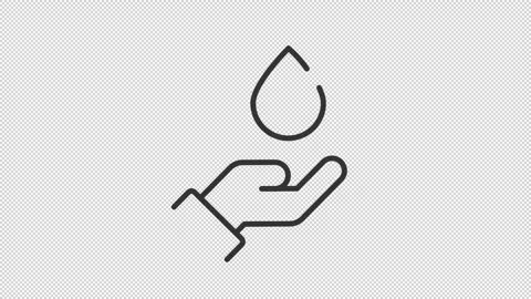 Save water ui icon line animation Video stock 329744198