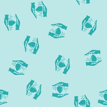 Save water water saving glyph vector seamless pattern Stock Illustration