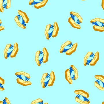 Save water water saving isometric icon seamless pattern Illustrazione stock
