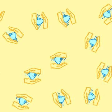 Save water water saving vector seamless pattern Stock Illustration