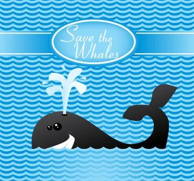 Save the whales Stock Illustration