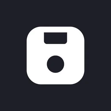 Save white pixel perfect solid ui icon Stock Illustration