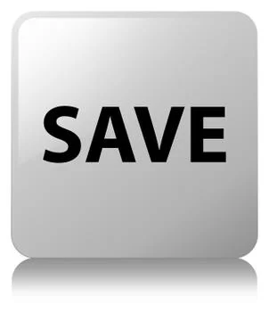 Save white square button Stock Illustration