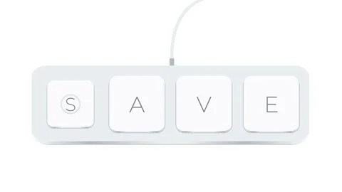 Save word written with computer buttons over white background Stock-Footage 205144820