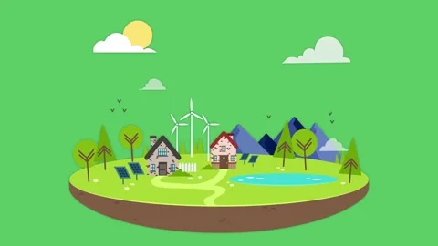 Save the world animation, Go green Stock Footage 303816632