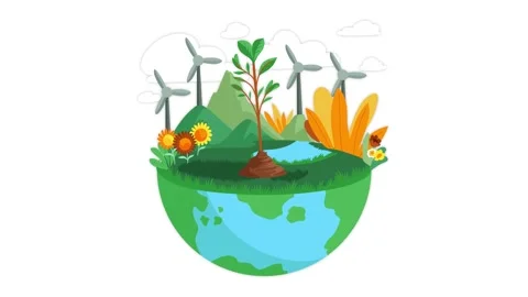 Save the world animation, Go green Stock Footage 303816638