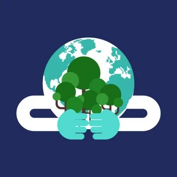 Save the world concept flat design Stock Illustration