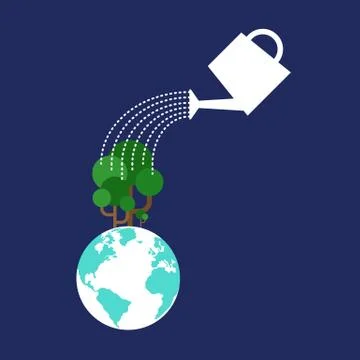 Save the world concept flat design Illustrazione stock