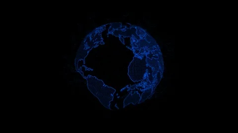 Save World, Digital blue Earth rotating 3D animation composition concept. Stock Footage 129485467