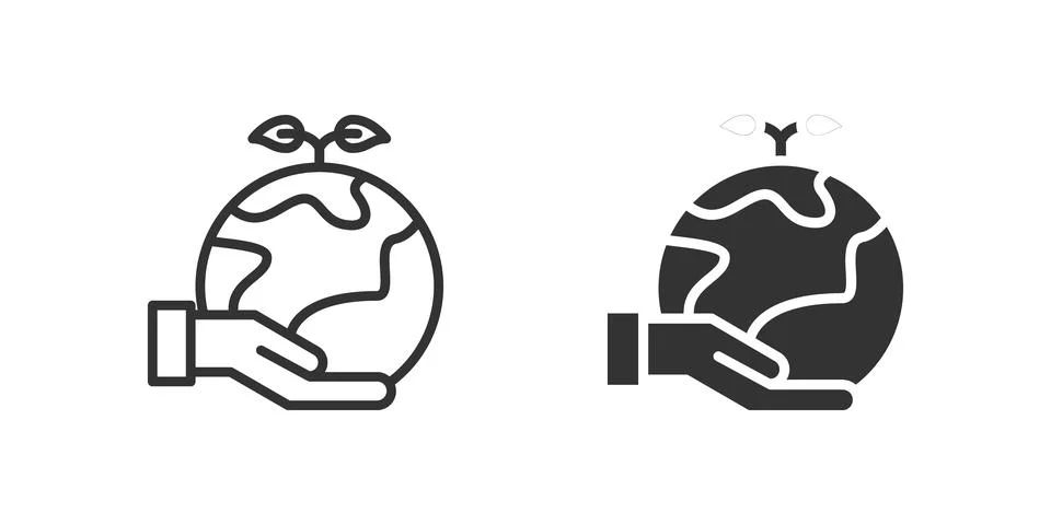 Save the world icon set visualizing global protection and sustainability. Stock Illustration