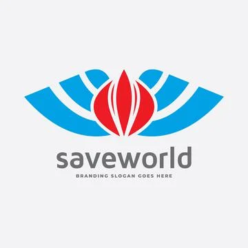 Save The World - World Organization Logo Stock Illustration