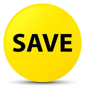 Save yellow round button Stock Illustration