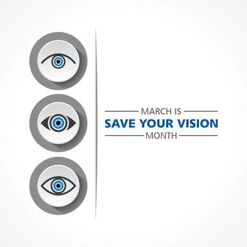 Save your vision month observed in month of March Stock Illustration