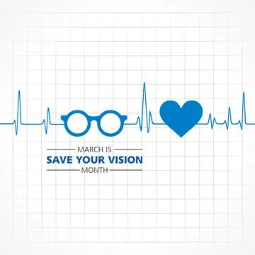 Save your vision month observed in month of March Stock Illustration