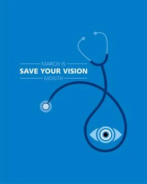 Save your vision month observed in month of March Stock Illustration
