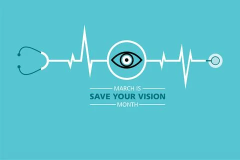 Save your vision month observed in month of March Stock Illustration