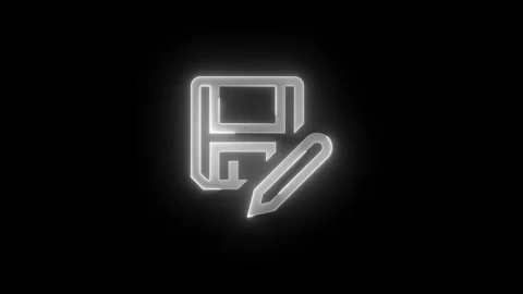 SaveAs symbol icon glowing neon white color animation Stock Footage 279012514