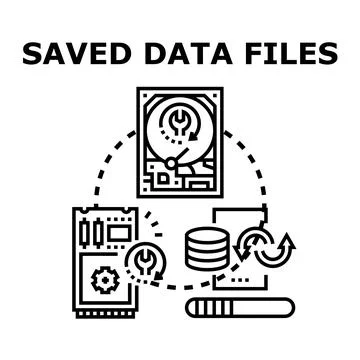 Saved data files restoring system computing storage 스톡 일러스트