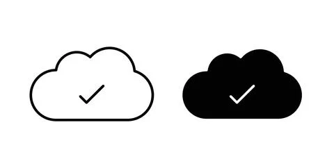 Saved to drive icon symbol. Vector illustration pack in black color. Stock Illustration