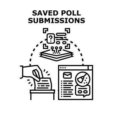 Saved poll submissions data processing and analysis concept Stock-Illustration