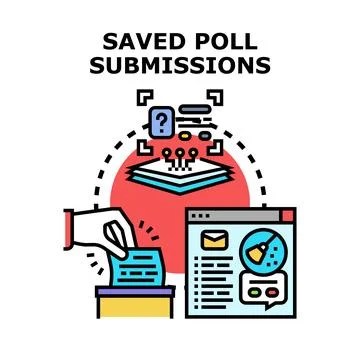 Saved poll submissions data processing and analysis concept Stock Illustration