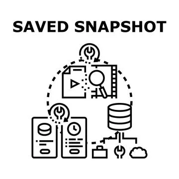 Saved snapshot concept for information management system Stock Illustration