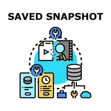 Saved snapshot concept for information management system Stock Illustration