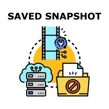 Saved snapshot data management and system backup preserving Stock Illustration