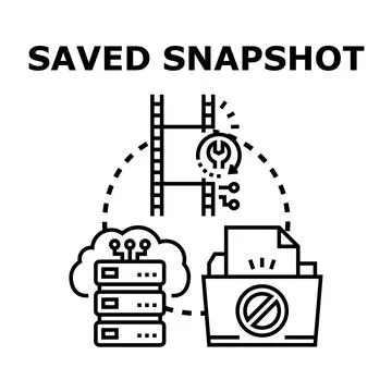 Saved snapshot data management and system backup preserving Stock Illustration