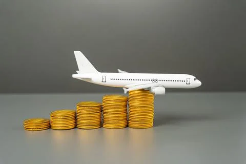 Saving on air travel. Loyalty programs and air miles, bonuses. Low cost airli Stock Photos
