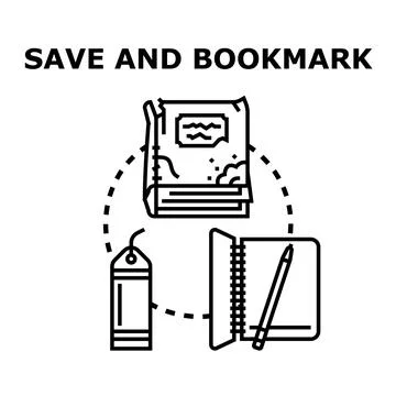 Saving and bookmarking important information for future reference Stock Illustration