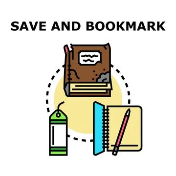 Saving and bookmarking important information for future reference Stock Illustration