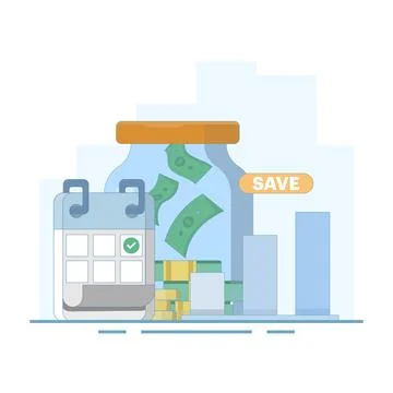 Saving and investment concept. saving consistently. saving money. Stock Illustration