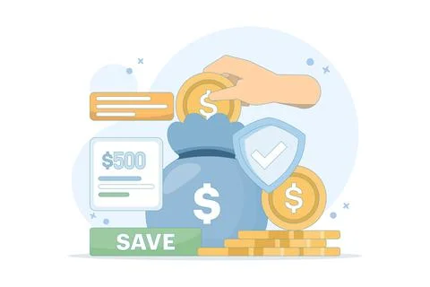 Saving and investment concept. saving money creatively. Stock Illustration