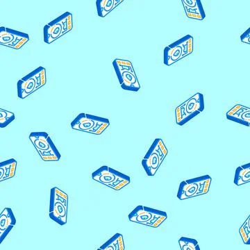 Saving app water isometric icon seamless pattern Stock Illustration