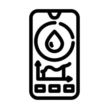Saving app water line icon vector illustration Stock Illustration