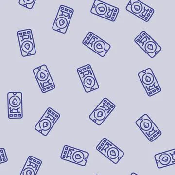 Saving app water line vector seamless pattern Stock Illustration