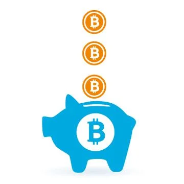 Saving bitcoin Stock Illustration