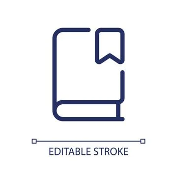 Saving book for future pixel perfect linear ui icon Stock Illustration