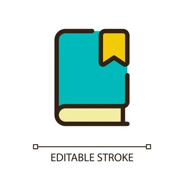 Saving book for future pixel perfect RGB color ui icon Stock Illustration