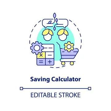 Saving calculator concept icon 스톡 일러스트