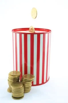 Saving can bank Stock Photos
