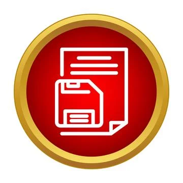 Saving document data using retro floppy disk icon Stockillustratie