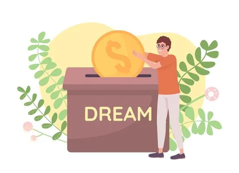 Saving for dream flat concept vector illustration 스톡 일러스트