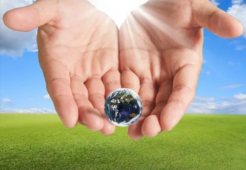 Saving the earth concept Stock Illustration