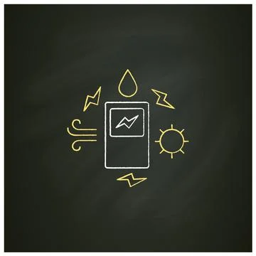 Saving energy chalk icon Stock Illustration