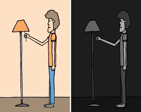 Saving energy / turning the light off Illustrazione stock