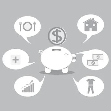 Saving to financial freedom Stock Illustration