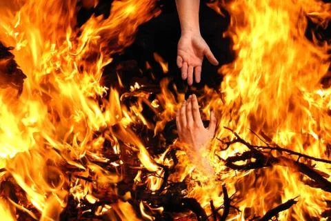 Saving from the fire Illustrazione stock