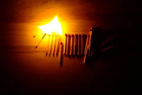 Saving from fire Foto stock